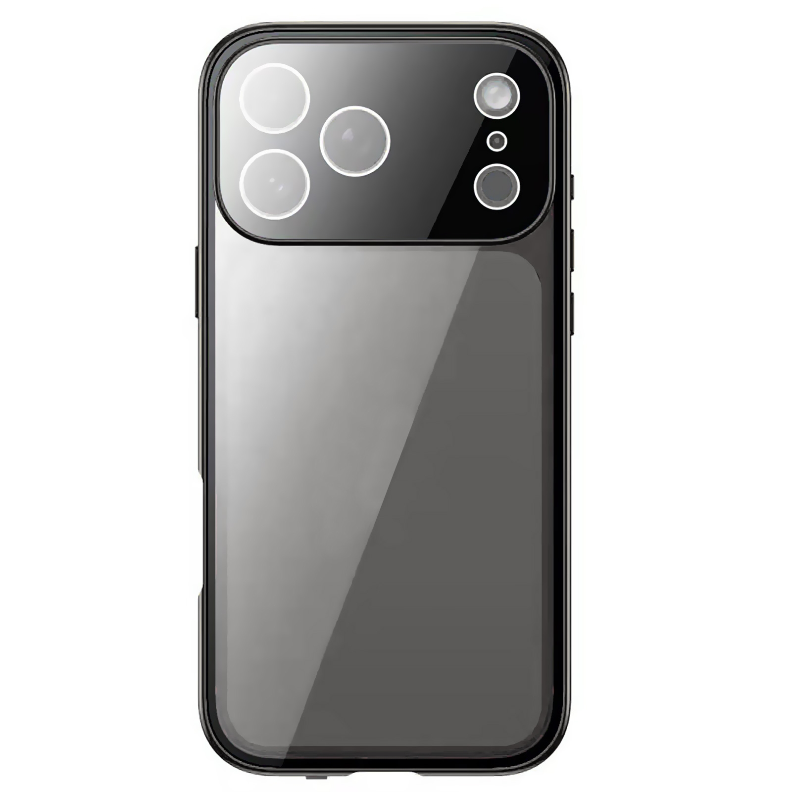 iPhone17 Pro Aluminum Alloy Phone Case - Privacy Screen Lens Protection Black