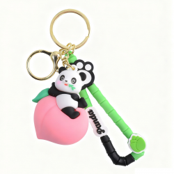 Panda with Peach Phone Charm, Pink panda phone charm pink