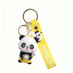 Cuisine Foodie Panda Phone Charm, Yellow panda keychain charm yellow