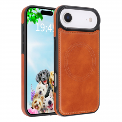 iPhone Air Magnetic Case – Vegan Leather Shockproof MagSafe Cover Light Brown iPhone Air Magnetic Case – Vegan Leather Shockproof MagSafe Cover Light Brown
