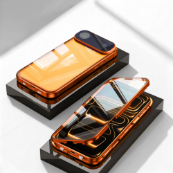  iPhone Air Aluminum Alloy Phone Case - Double-Sided HD Lens Protection, Orange