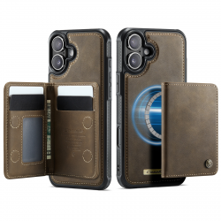 iPhone 17 Magnetic Case with Card Holders, Brown