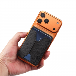 Togo Grain PU Magnetic Card Case Holder, Black strong magnetic card holder for iPhone
