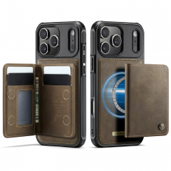  iPhone 17 Pro Magnetic Case with Card Holders, Brown