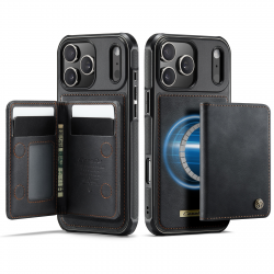  iPhone 17 Pro Magnetic Case with Card Holders, Black