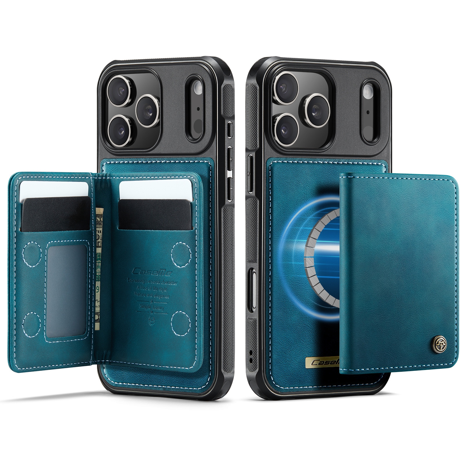 iPhone 17 Pro Max Magnetic Case with Card Holders, Blue