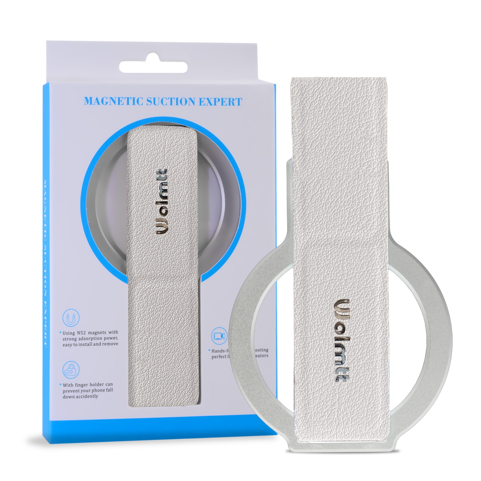 magnetic foldable phone stand white silver