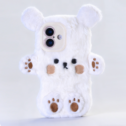 cute plush bear phone case iPhone 16 Plus