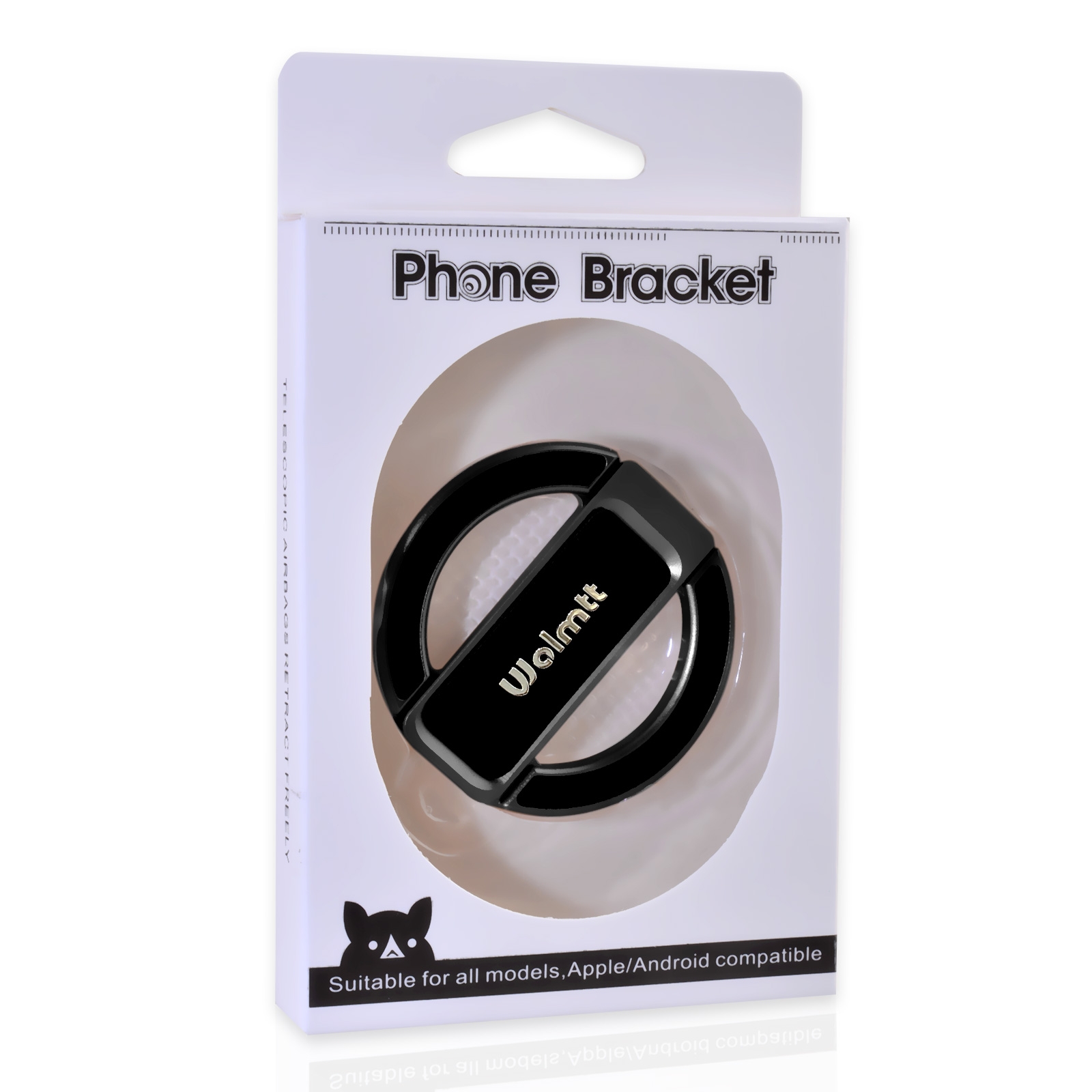 Black magnetic phone ring holder