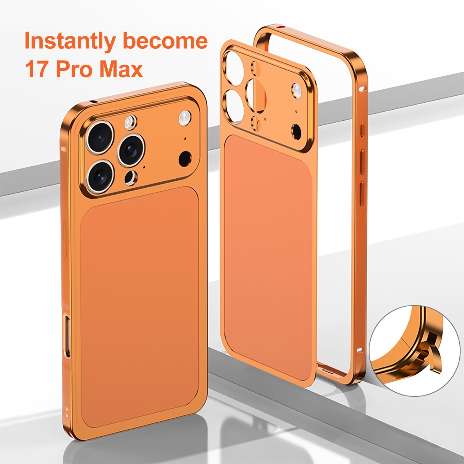 Orange iPhone 16 Pro Max to 17 Pro Max conversion case