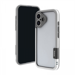  iPhone 16 Bicolor Frame TPU+PC Case, White-Gray