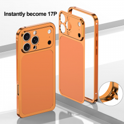 iPhone 16 Pro to 17 Pro Case - Bumper and Back Cover, Orange Orange iPhone 16 Pro to 17 Pro conversion case