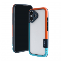  iPhone 17 Bicolor Frame TPU+PC Case, Blue - Orange
