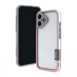  iPhone 17 Bicolor Frame TPU+PC Case Pink - White