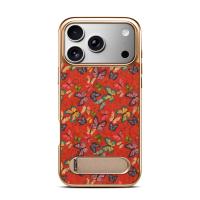  Butterfly Print Kickstand Case for iPhone 17, Butterfly Orange
