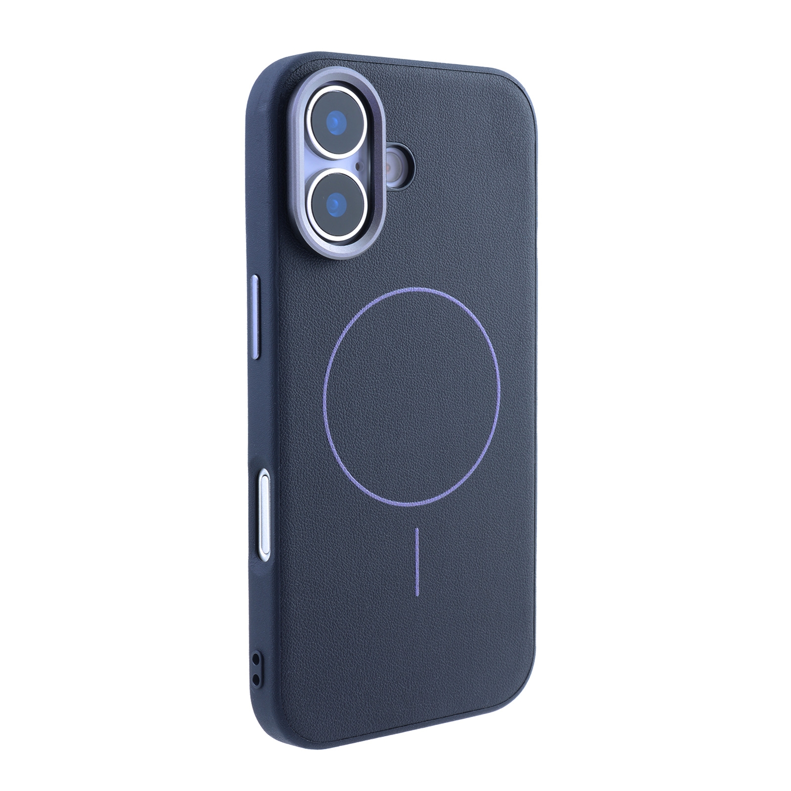 MagSafe iPhone 17 Case with PU Leather Back - black