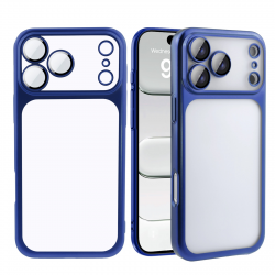  iPhone 17 Pro Max Electroplated PC Matte Hard Case, Dark Blue