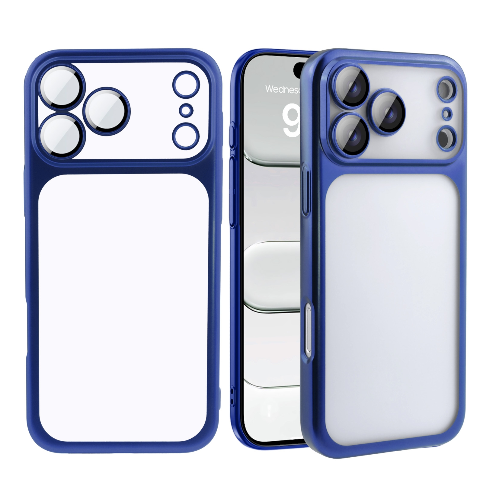 anti-fingerprint frosted phone cover - dark blue