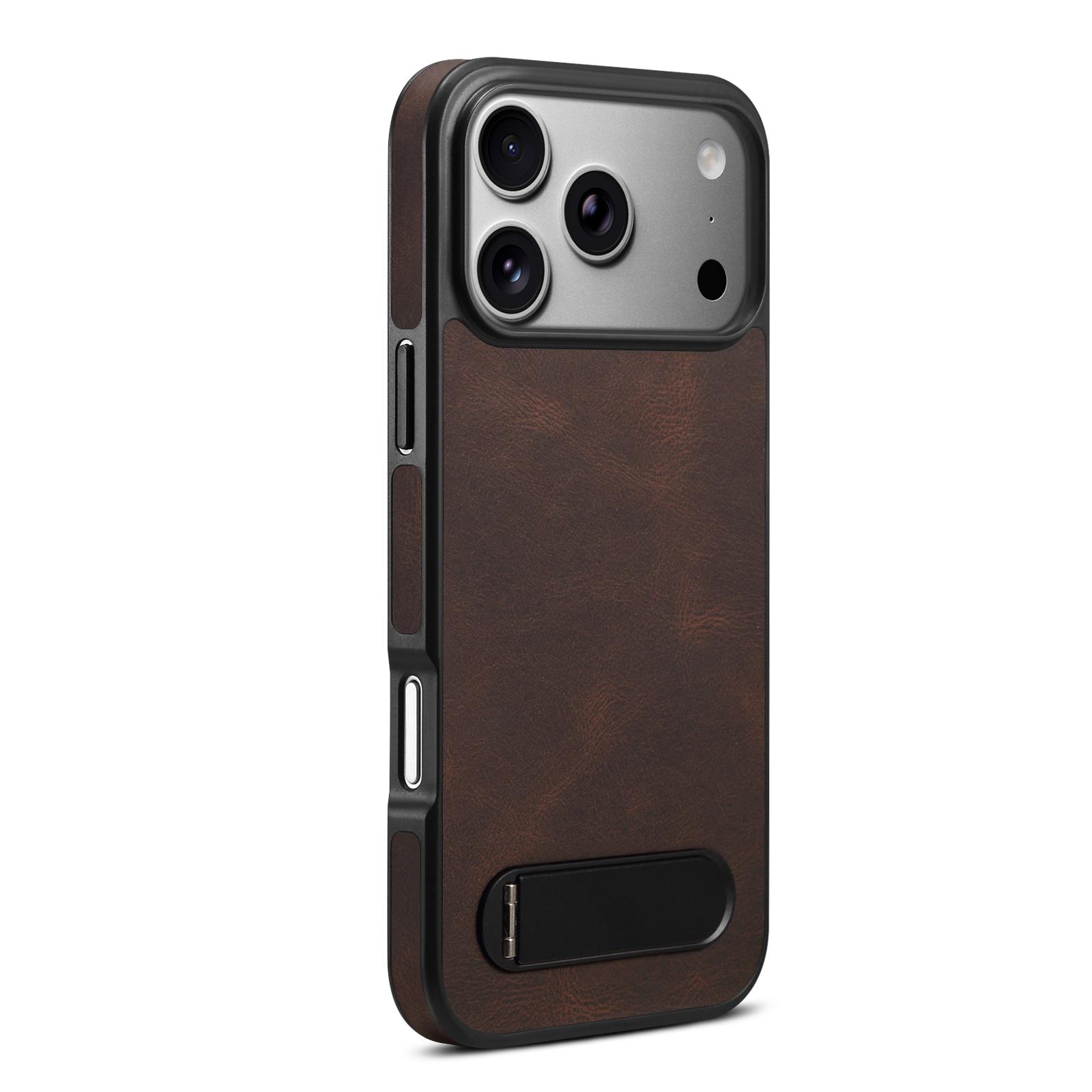 Skin-Feel Kickstand Case for iPhone 17 Pro Max, Brown