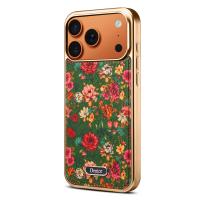  Printed Magnetic Detachable Electroplated Case for iPhone 17 Pro, Peony Green