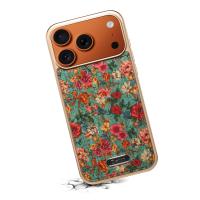  Printed Magnetic Detachable Electroplated Case for iPhone 17 Pro Max, Peony Blue