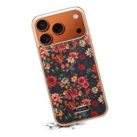  Printed Magnetic Detachable Electroplated Case for iPhone 17 Pro Max, Peony Purple