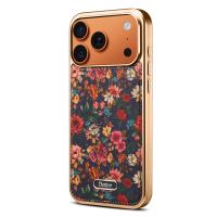  Printed Magnetic Detachable Electroplated Case for iPhone 17 Pro, Peony Purple