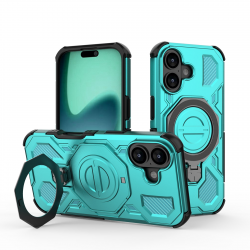 360 Rotation Kickstand Magnetic iPhone 17 Case - Airbag Shockproof Metal Stand, Light Blue 360 Rotation Kickstand Magnetic iPhone 17 Case - Airbag Shockproof Metal Stand, Light Blue