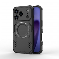 Corner Airbag Shockproof Magnetic iPhone 17 Pro Case - Enhanced Cooling Ventilation, Black Corner Airbag Shockproof Magnetic iPhone 17 Pro Case - Enhanced Cooling Ventilation, Black