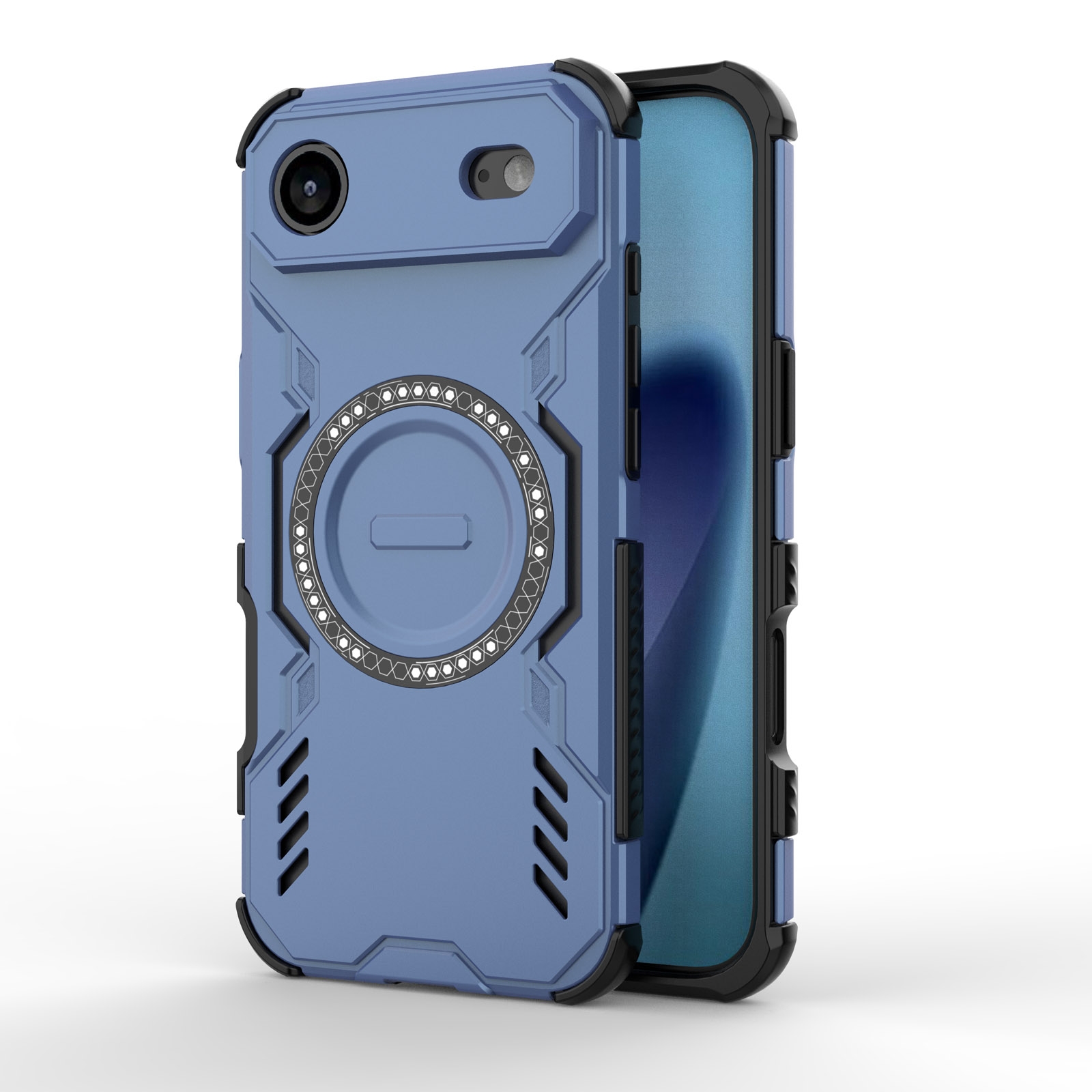 Corner Airbag Shockproof Magnetic iPhone Air Case - Enhanced Cooling Ventilation, Blue