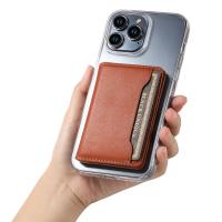  PU Cowhide-Patterned N52 Magnetic Card Holder, Brown