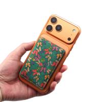  Cork Butterfly Printed N52 Magnetic RFID Blocking Card Holder, Green