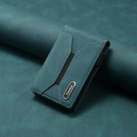  PU Skin-Feel Elastic N52 Magnetic Top-Bottom Opening Large-Capacity Wallet Card Holder, Blue