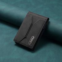  PU Skin-Feel Elastic N52 Magnetic Top-Bottom Opening Large-Capacity Wallet Card Holder, Black