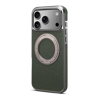 Magnetic Gear Rotating Stand Phone Case for iPhone 17 Pro Max, Green