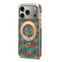  Butterfly Print Magnetic Gear Rotating Stand Phone Case for iPhone 17 Pro Max, Blue