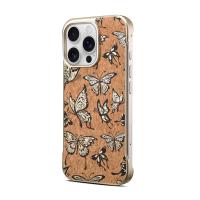  Butterfly Pattern Frameless Magnetic Case for iPhone 16 Pro Max, Gold
