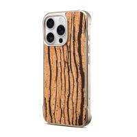  Wood-Grain Pattern Frameless Magnetic Case for iPhone 16 Pro, Yellow