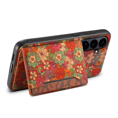  Flower Series Phone Case and Card Holder Set for S26, Red