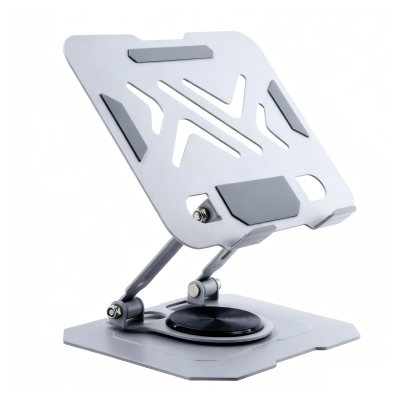  Metal Laptop Stand - 360° Rotating Cooling Foldable Riser, Silver