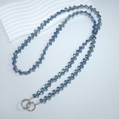  Artificial Strawberry-Shaped Crystal Crossbody Phone Lanyard, Blue