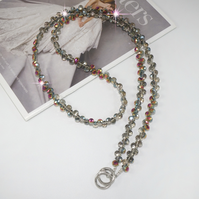  Artificial Strawberry-Shaped Crystal Crossbody Phone Lanyard, Mocha