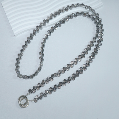  Artificial Strawberry-Shaped Crystal Crossbody Phone Lanyard, Gray