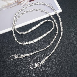  Vintage-Inspired PU Leather Woven Phone Chain, White - Silver