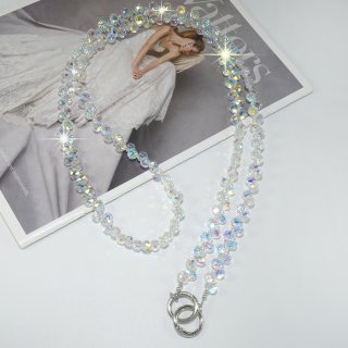  Artificial Strawberry-Shaped Crystal Crossbody Phone Lanyard, Clear