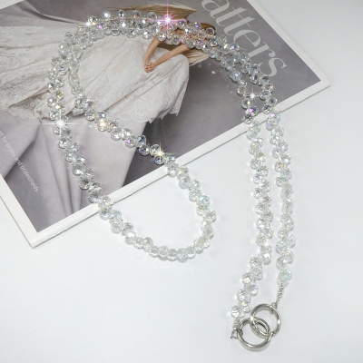  Artificial Strawberry-Shaped Crystal Crossbody Phone Lanyard, White