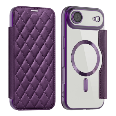  Quilted Diamond Pattern PU Case for iPhone Air Case, Purple