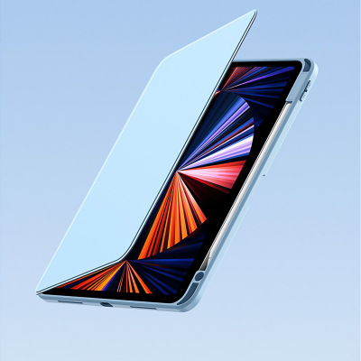  360° Rotating iPad Case with Pencil Holder for iPad Pro 2024 11 Inch, Light Blue