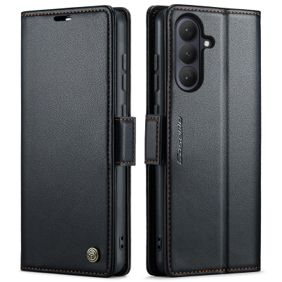  Flip Phone Case for S26 Plus with Butterfly Buckle - RFID Blocking Anti, Black