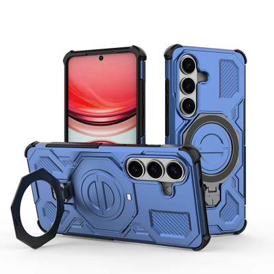  360 Rotation Kickstand Magnetic S26 Case - Airbag Shockproof Metal Stand, Blue